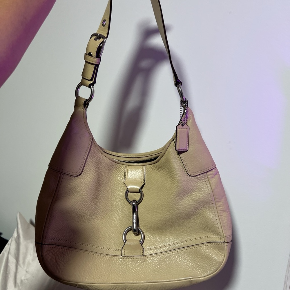Tan Leather Vintage Coach Shoulder Bag